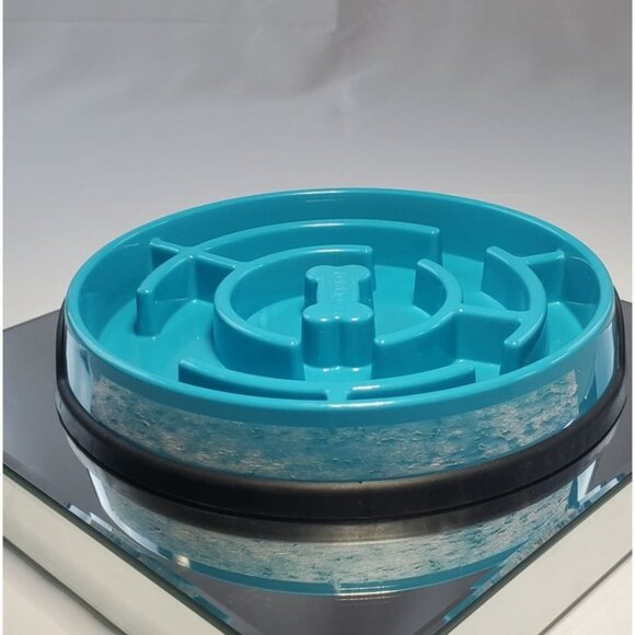 Slow Feed Dog Bowl 10x Slower Holds Up To 3 Cups - by Outward Hound Blue - Picture 3 of 8